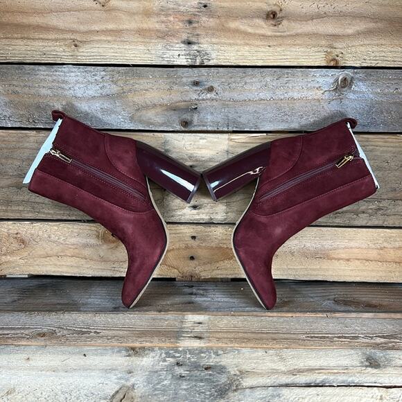 Vince Camuto Enverna Heeled Bootie - Burgundy Suede - 6 - New without box - Picture 6 of 8